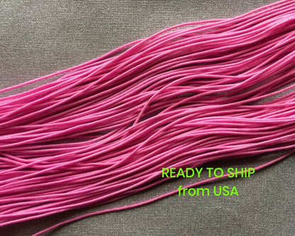 0.8-1mm Nylon Coated Round Elastic Stretch String/Cord (Pink)