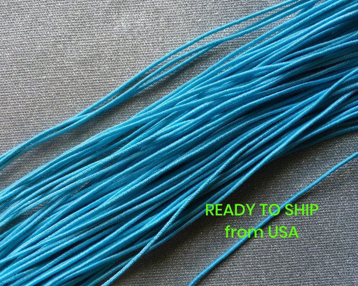 0.8-1mm Nylon Coated Round Elastic Stretch String/Cord (Baby Blue)