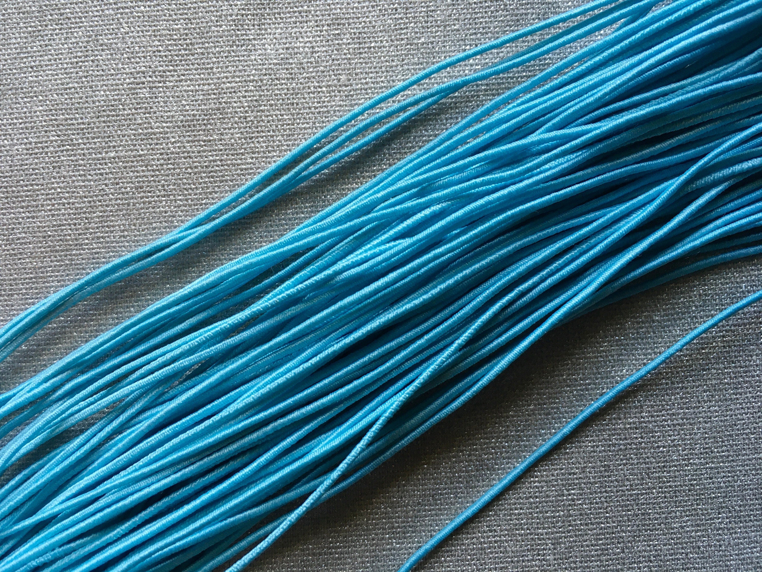 0.8-1mm Nylon Coated Round Elastic Stretch String/Cord (Baby Blue)