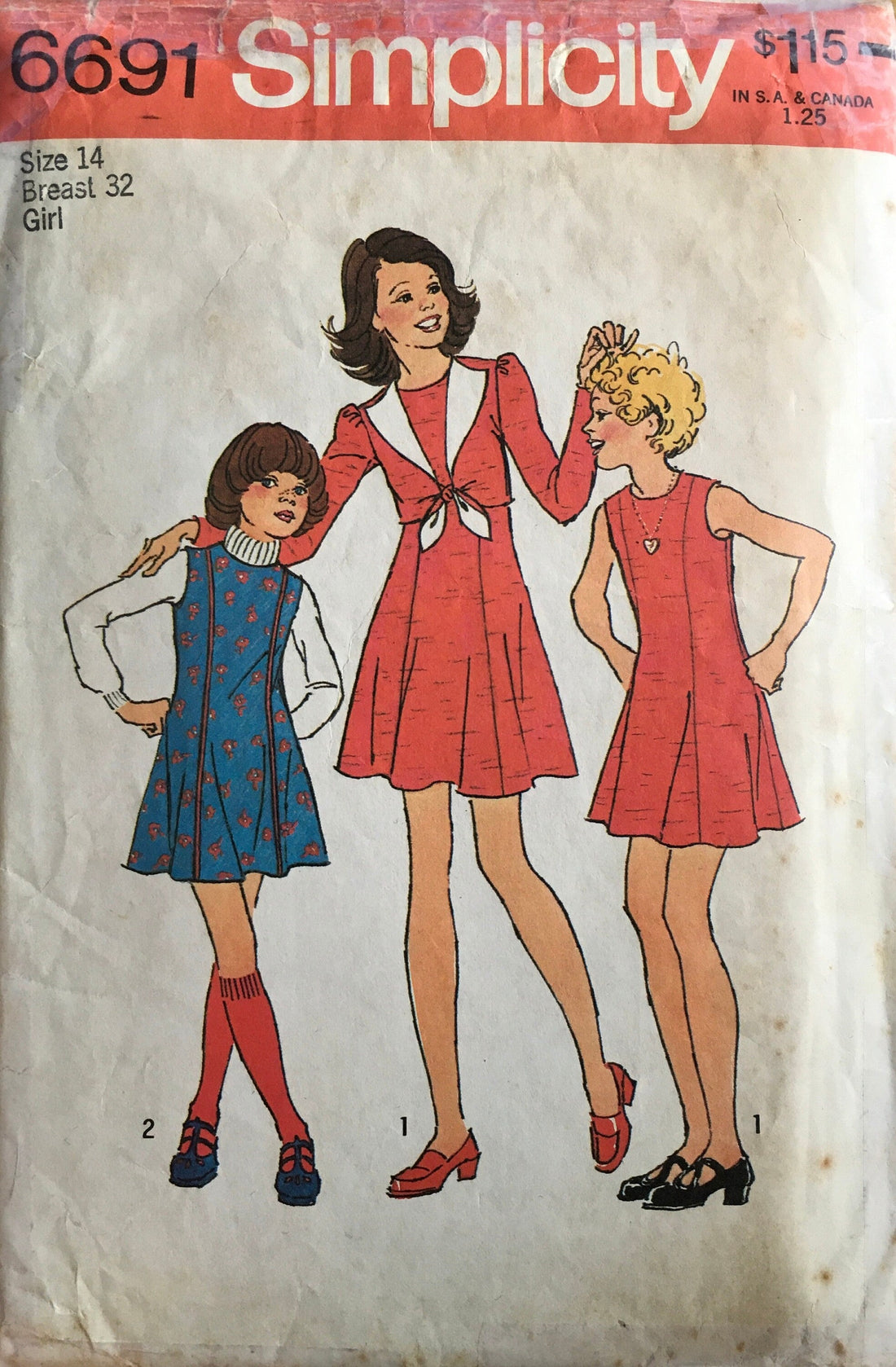 Simplicity 6691 Sewing Pattern (Vintage) CUT
