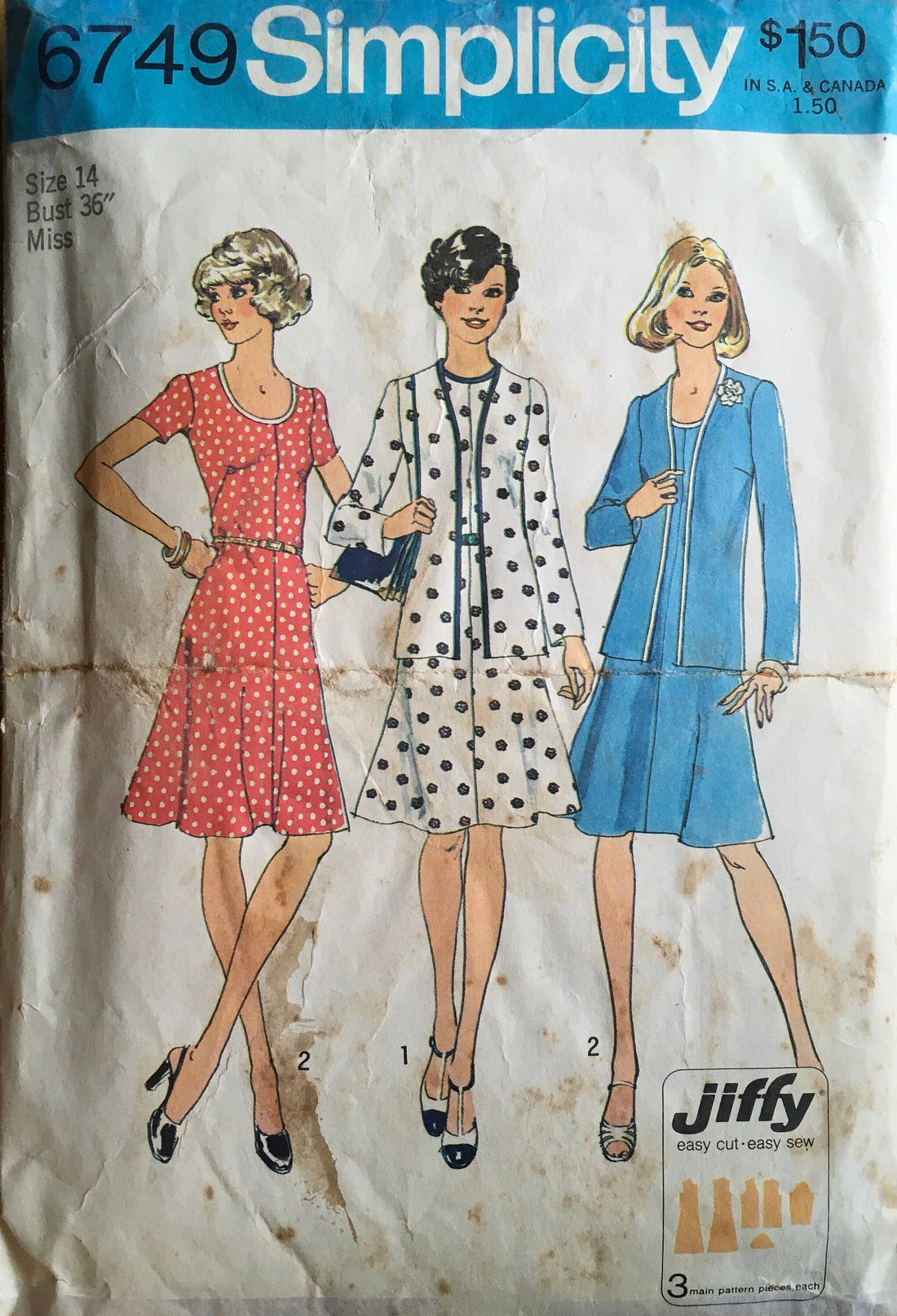 Simplicity 6749 Sewing Pattern (Vintage) CUT