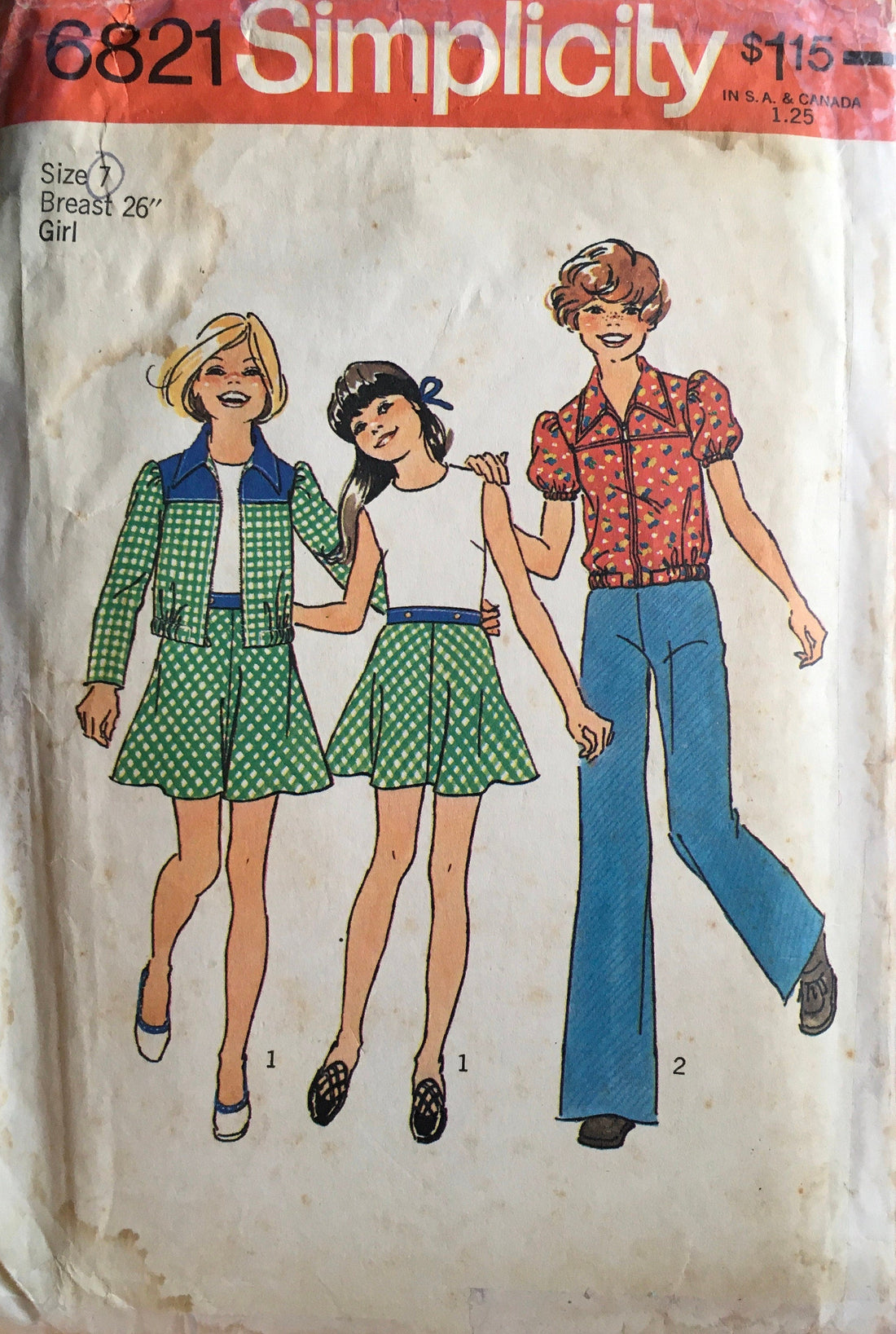Simplicity 6821 Sewing Pattern (Vintage) CUT