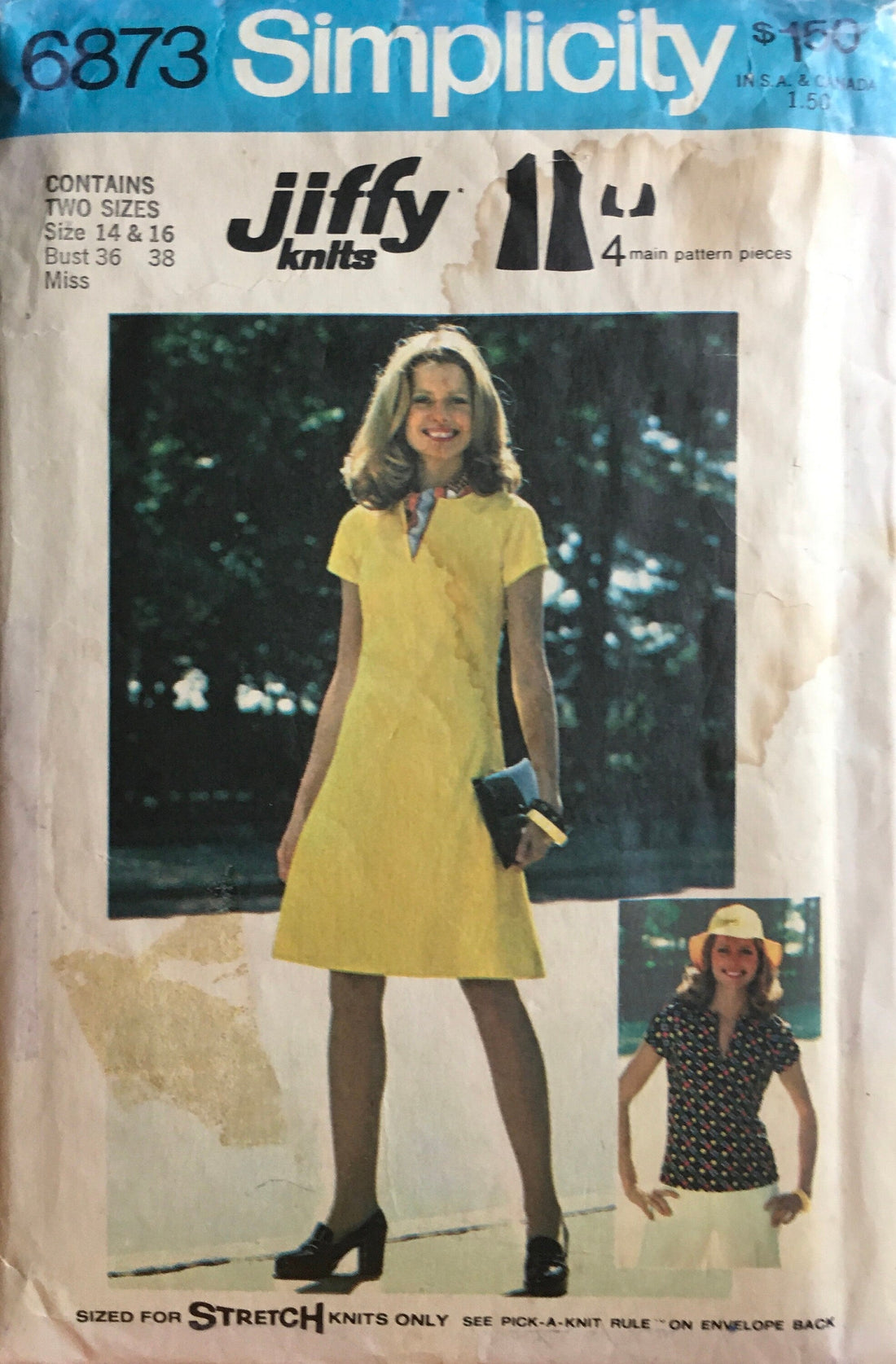 Simplicity 6873 Sewing Pattern (Vintage) CUT