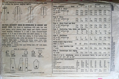 Simplicity 6988 Sewing Pattern (Vintage) CUT