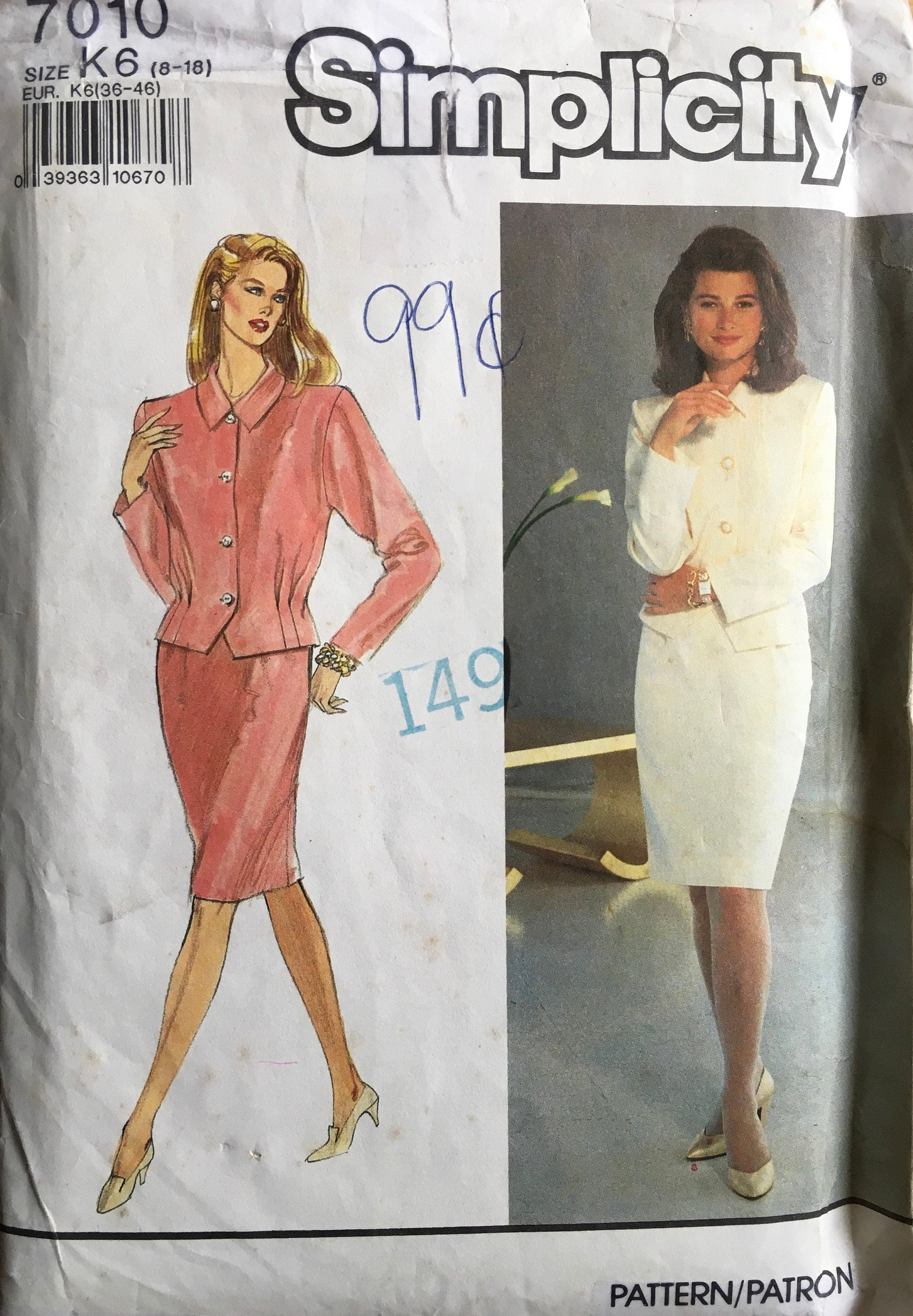 Simplicity 7010 Sewing Pattern (Vintage) CUT