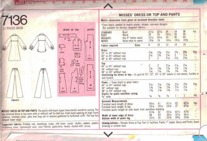 Simplicity 7136 Sewing Pattern (Vintage) UNCUT