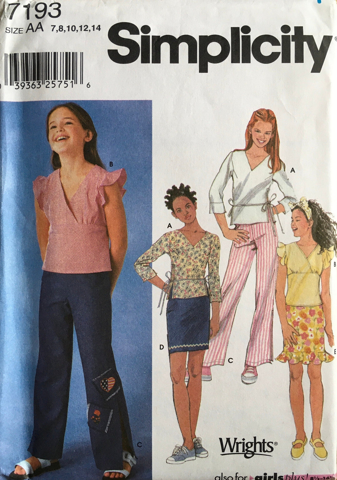 Simplicity 7193 Sewing Pattern (Vintage) UNCUT/CUT