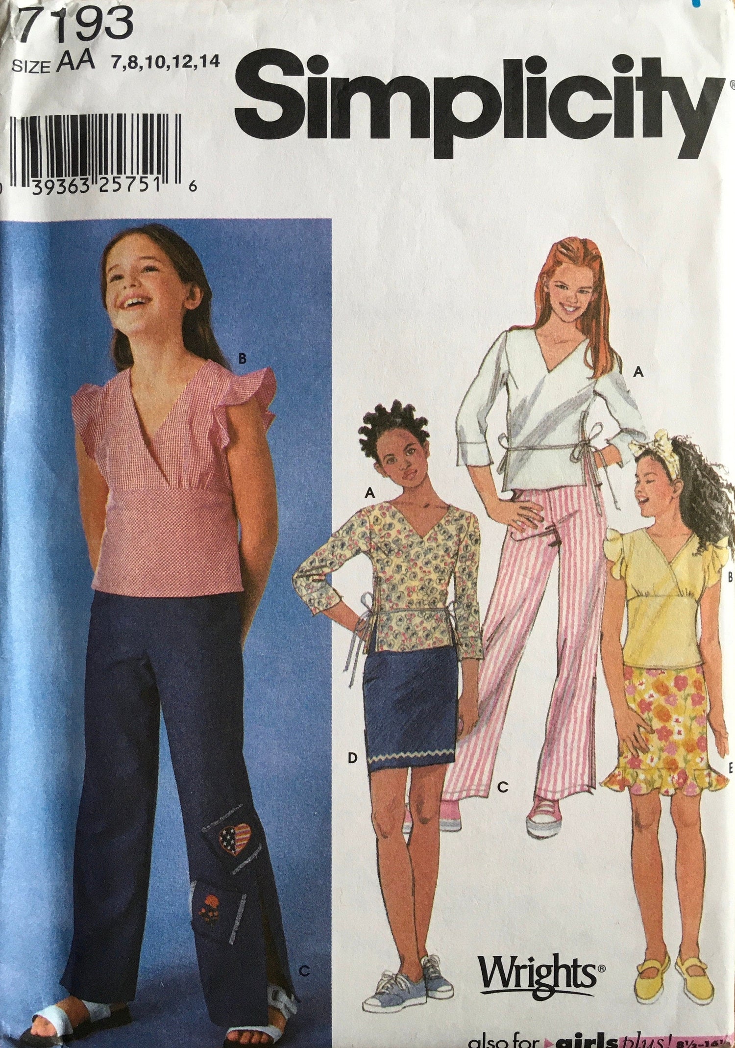 Simplicity 7193 Sewing Pattern (Vintage) UNCUT/CUT