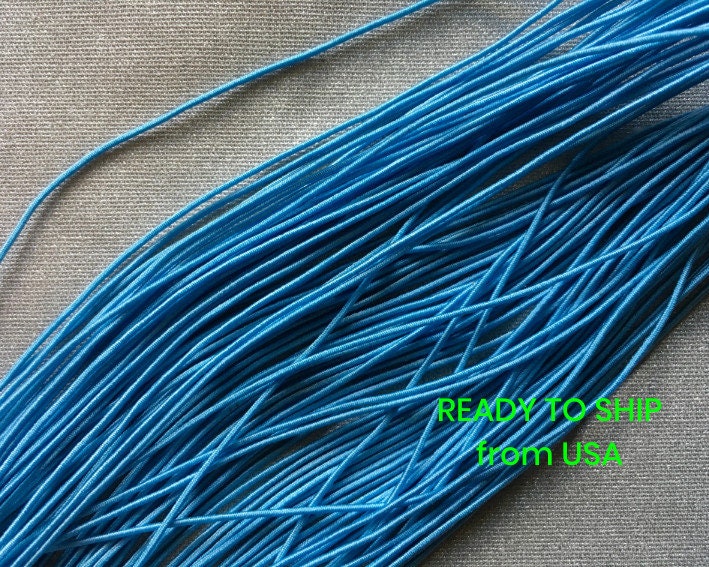 0.8-1mm Nylon Coated Round Elastic Stretch String/Cord (Sky Blue)