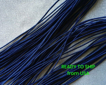 0.8-1mm Nylon Coated Round Elastic Stretch String/Cord (Navy Blue)