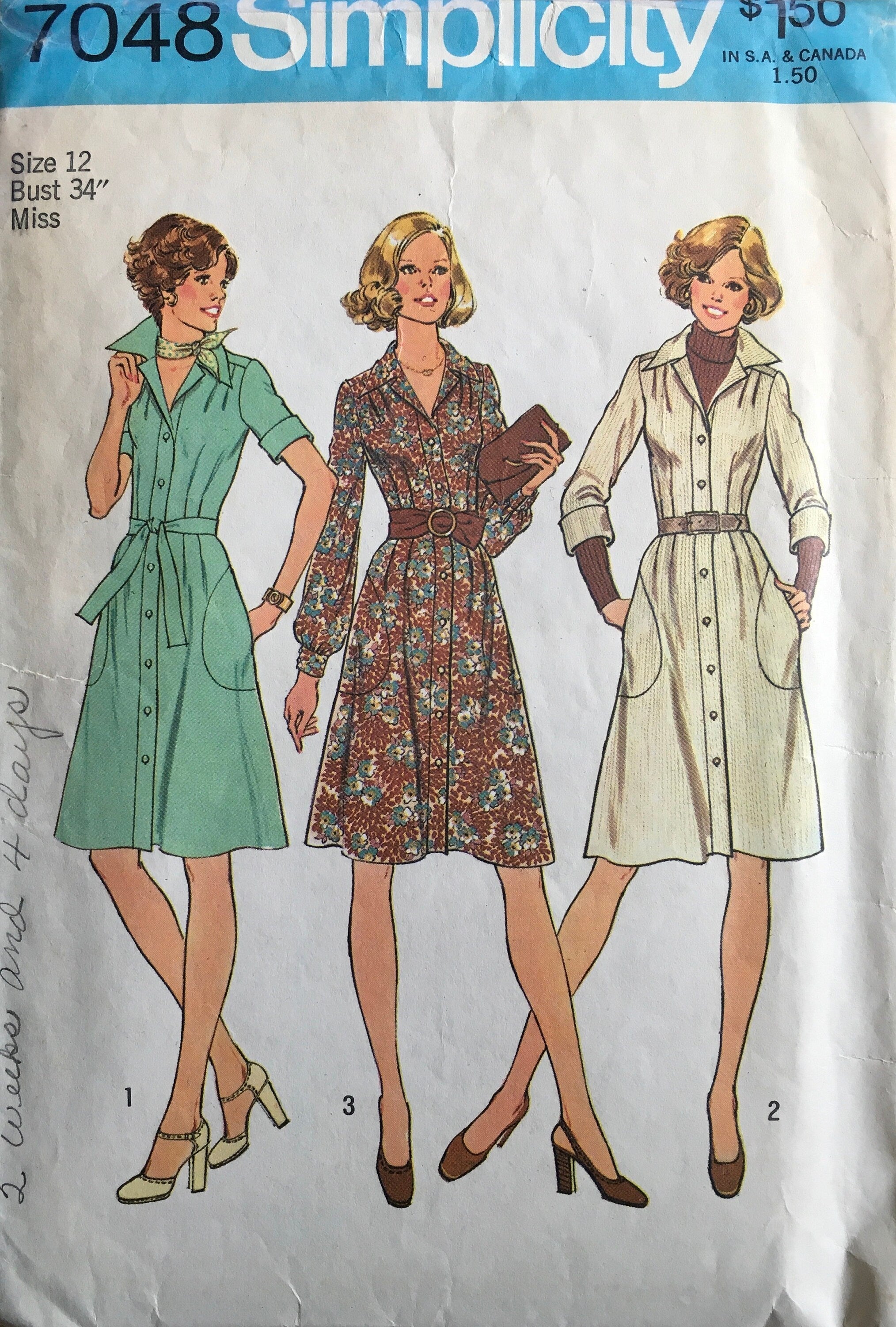 Simplicity 7048 Sewing Pattern (Vintage) CUT