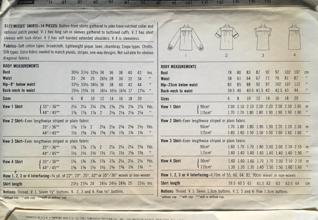 Simplicity 5172 Sewing Pattern (Vintage) UNCUT/CUT