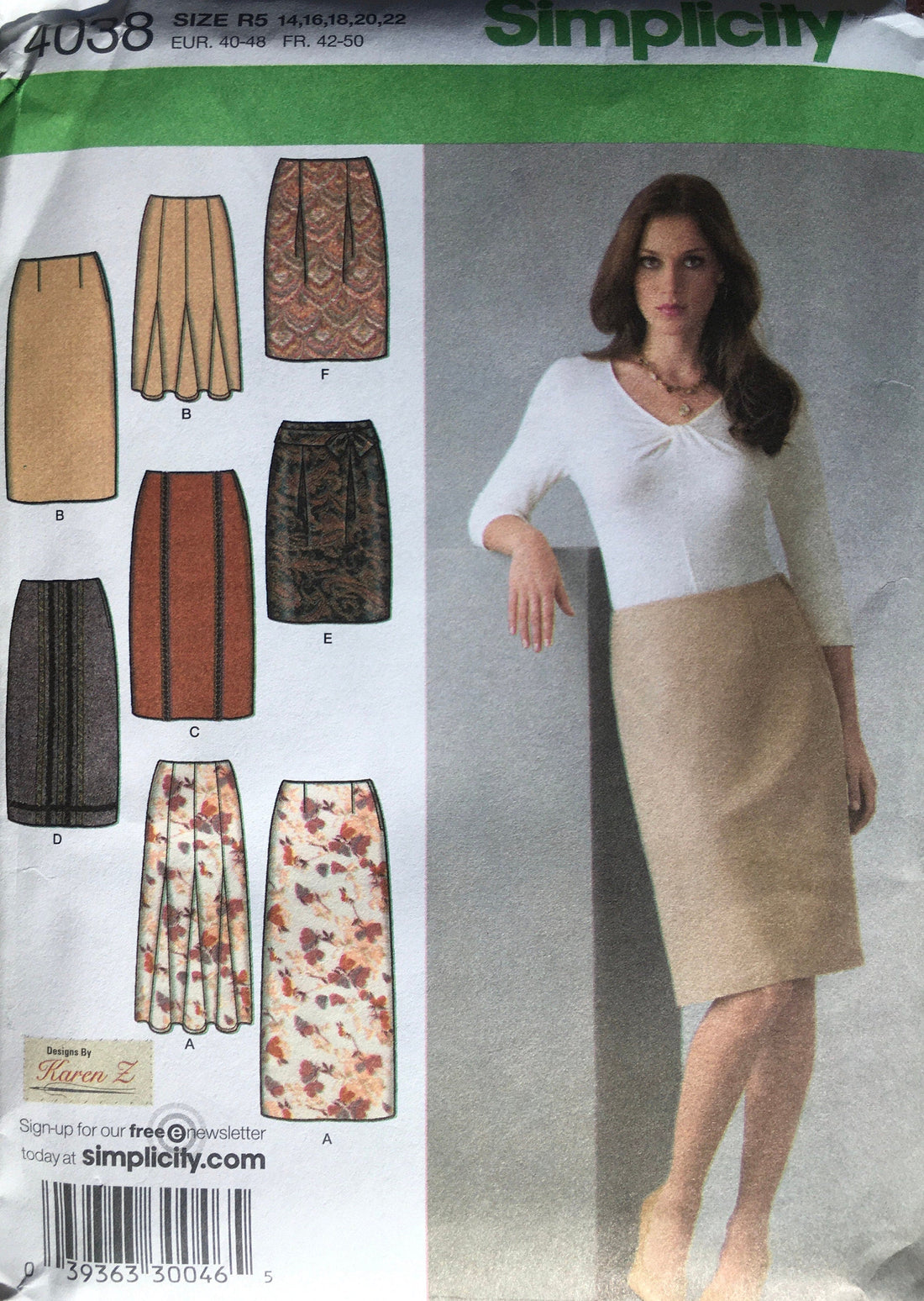 Simplicity 4038 Sewing Pattern UNCUT