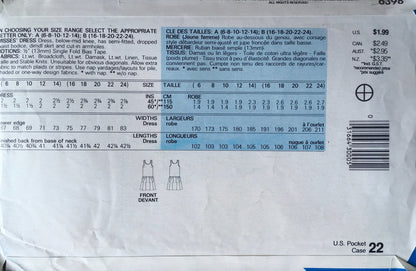 See &amp; Sew 6398 Sewing Pattern (Vintage) CUT