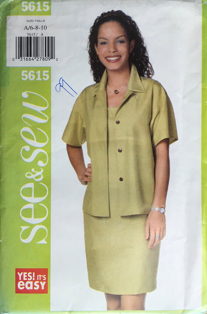 See &amp; Sew 5615 Sewing Pattern (Vintage) UNCUT