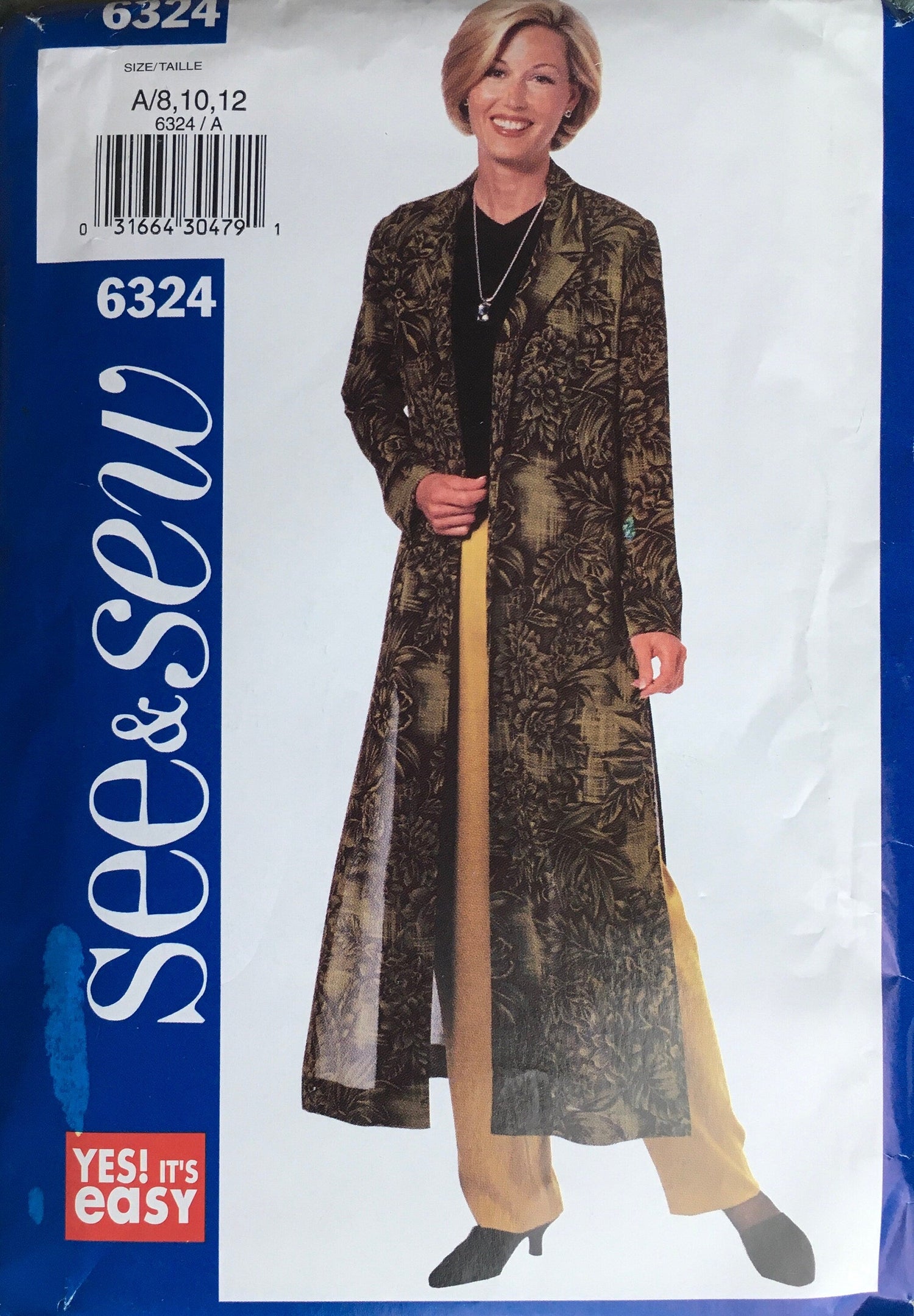 See &amp; Sew 6324 Sewing Pattern (Vintage) UNCUT
