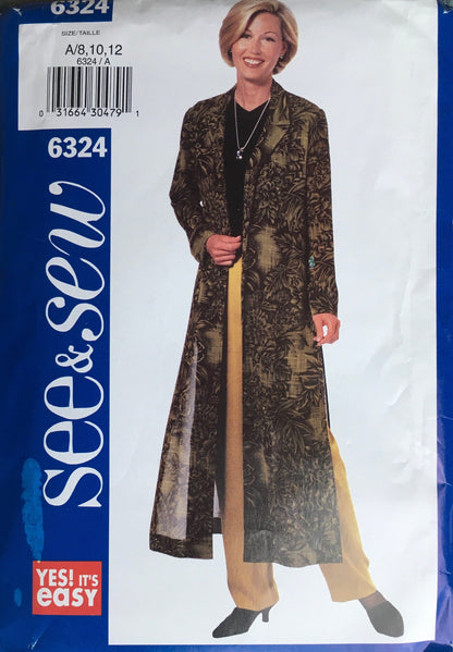 See &amp; Sew 6324 Sewing Pattern (Vintage) UNCUT