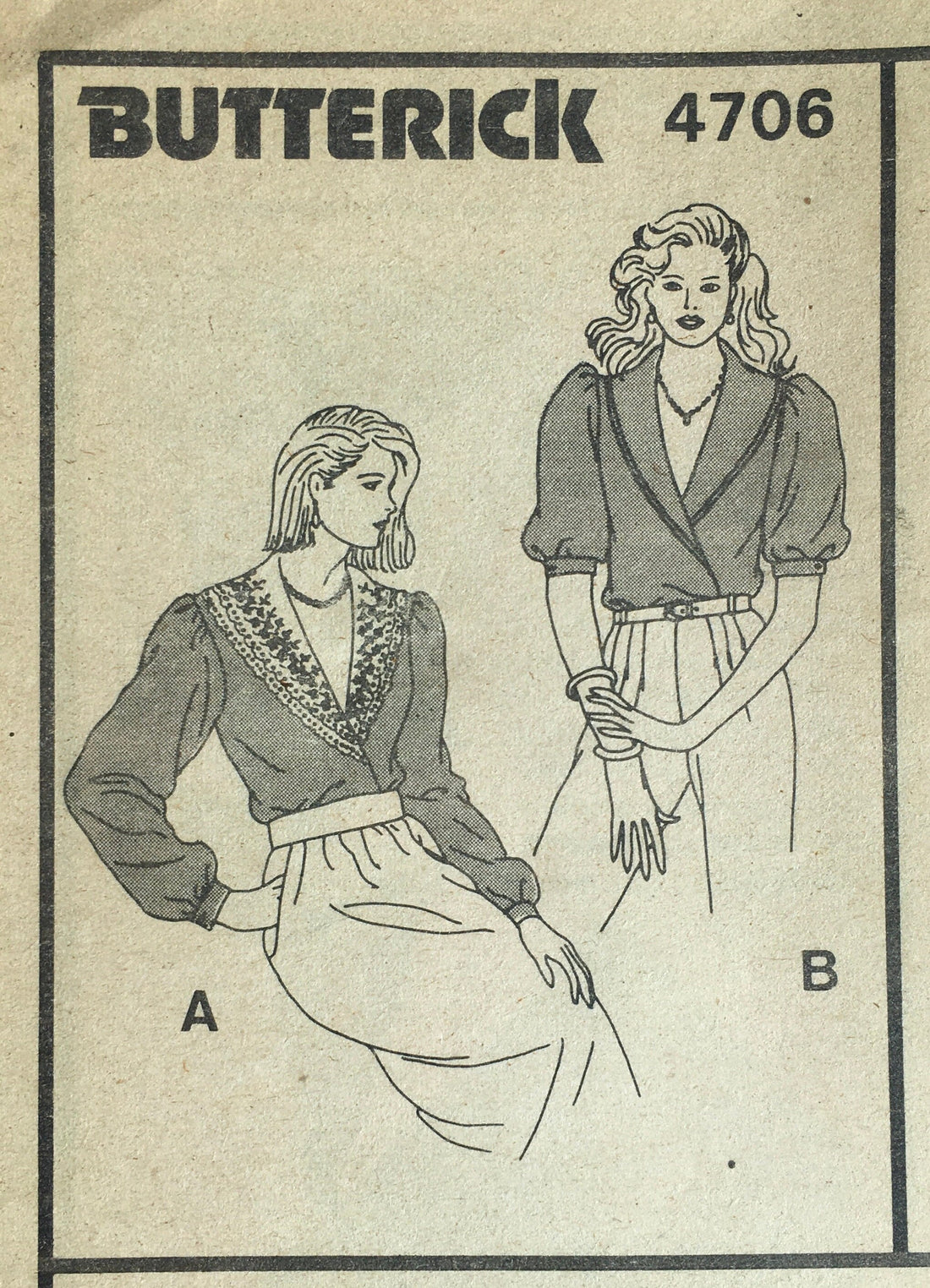 Butterick 4706 Sewing Pattern (Vintage) CUT
