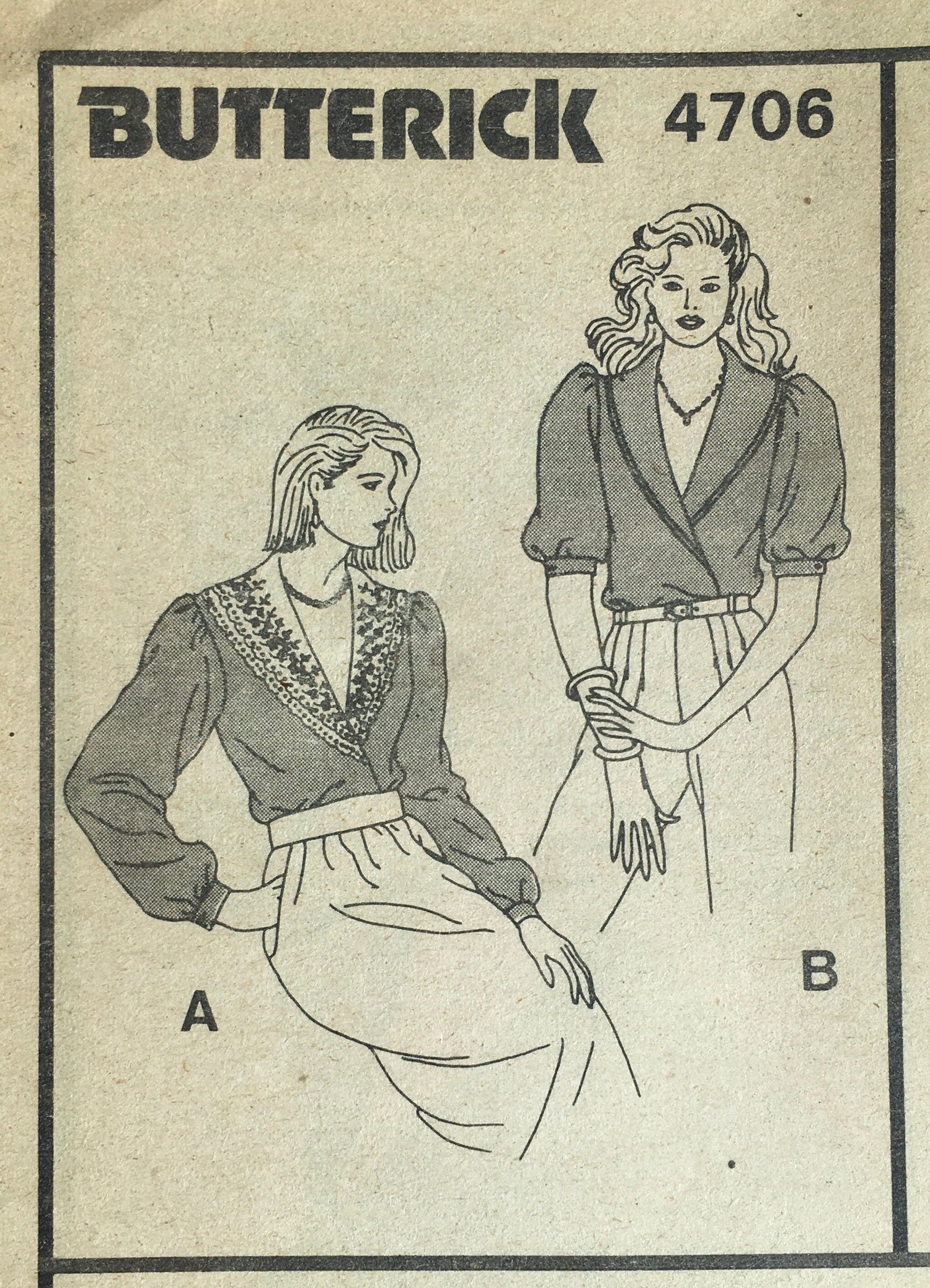 Butterick 4706 Sewing Pattern (Vintage) CUT