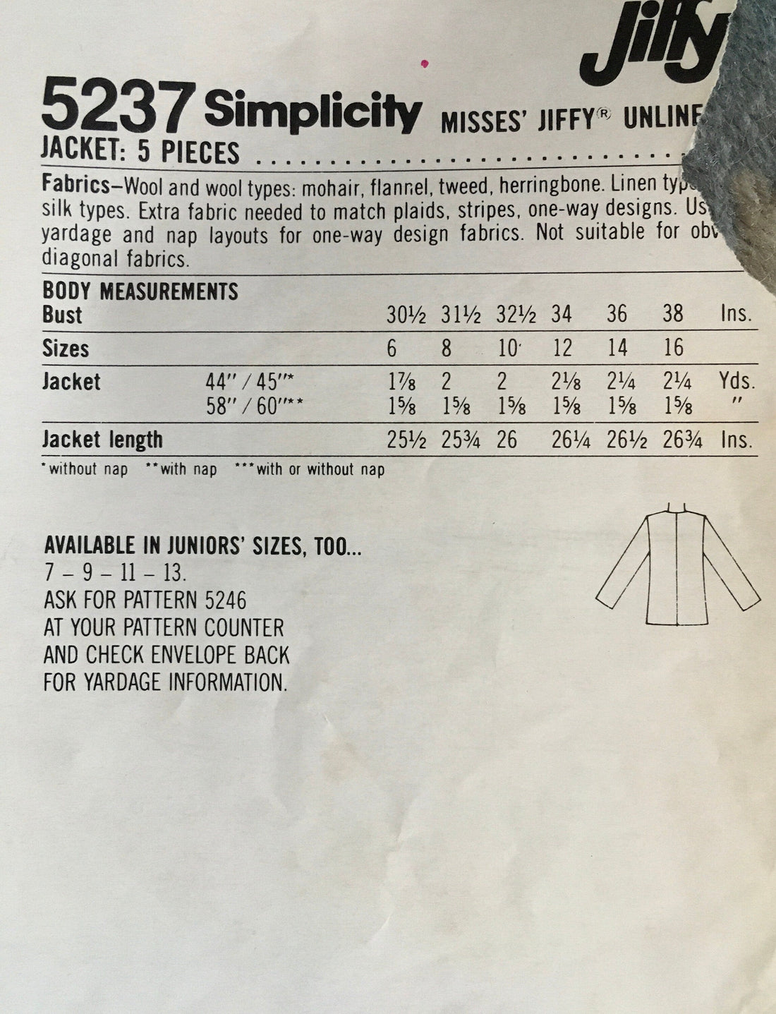 Simplicity 5237 Sewing Pattern (Vintage) UNCUT