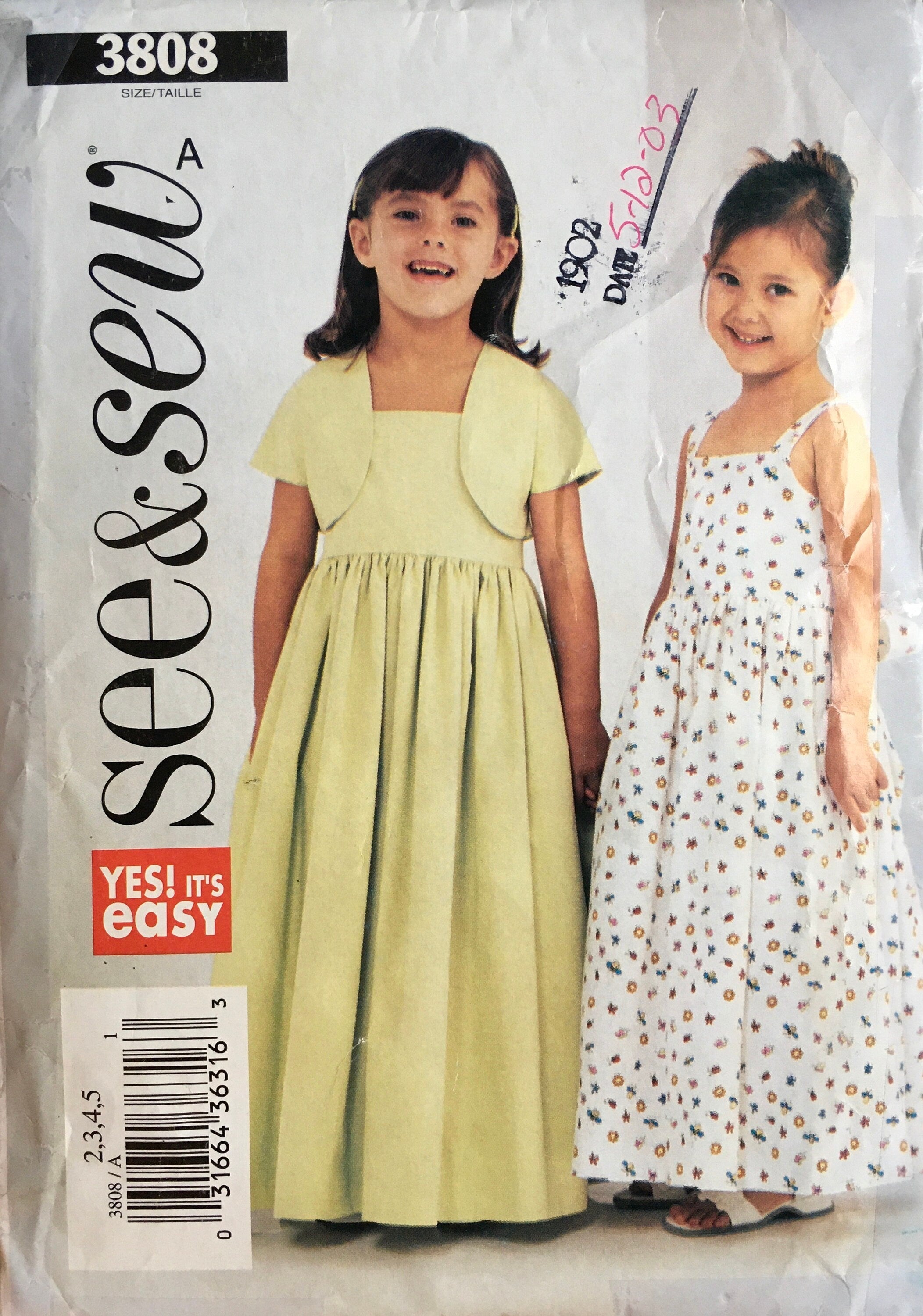 See &amp; Sew 3808 Sewing Pattern (Vintage) UNCUT
