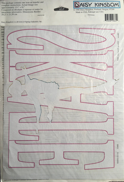 Daisy Kingdom Iron-On Transfer (Vintage) UNCUT