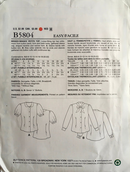 See &amp; Sew 5804 Sewing Pattern (Vintage) UNCUT