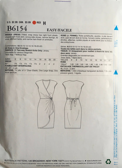 See &amp; Sew 6154 Sewing Pattern (Vintage) UNCUT