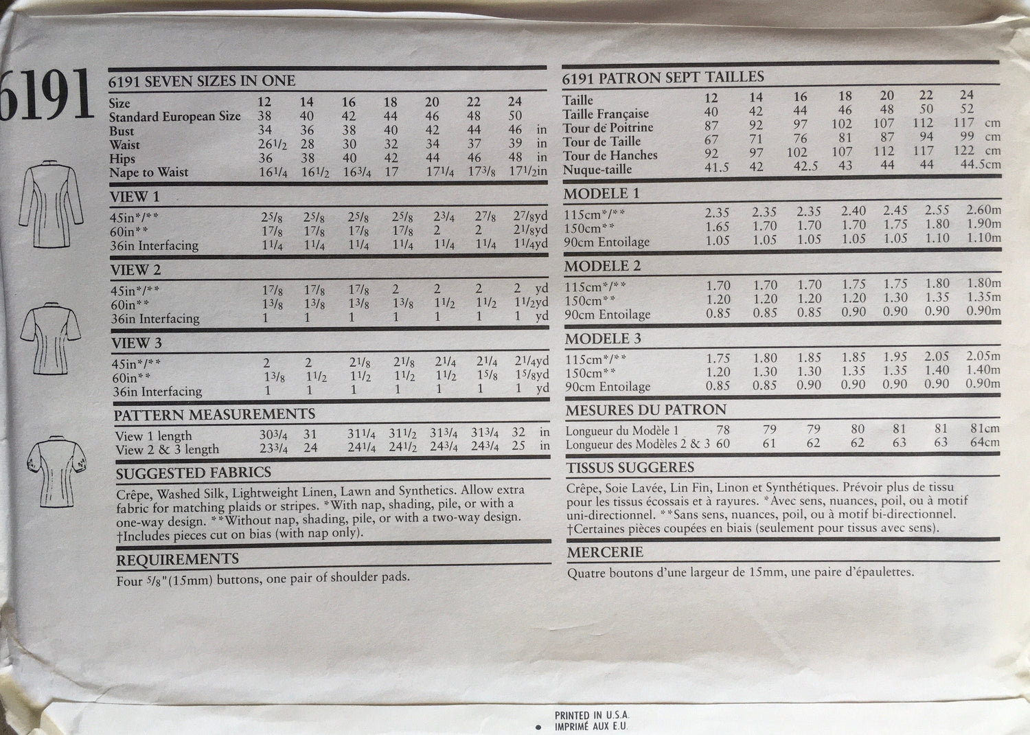 New Look 6191 Sewing Pattern (Vintage) UNCUT