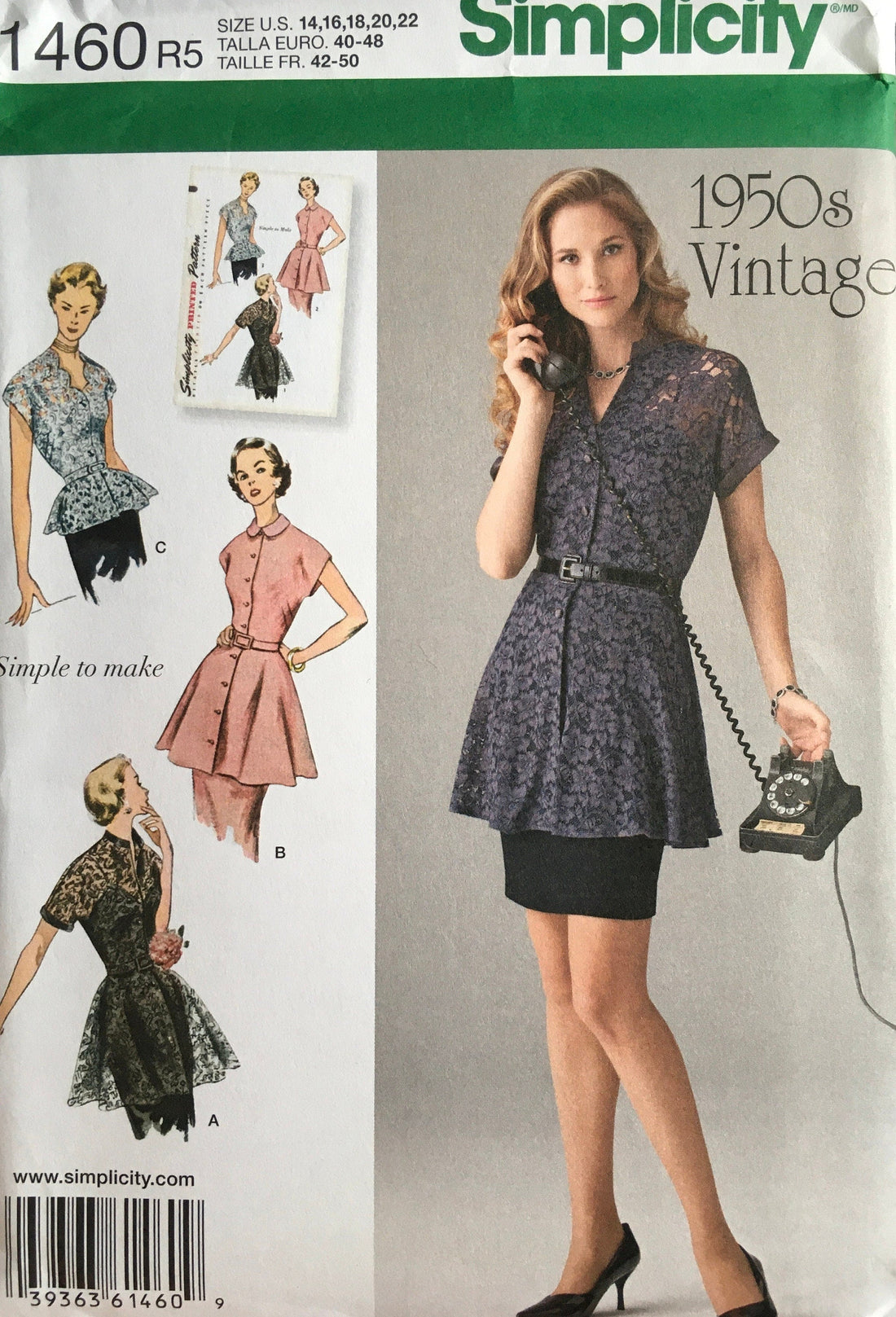 Simplicity 1460 Sewing Pattern UNCUT