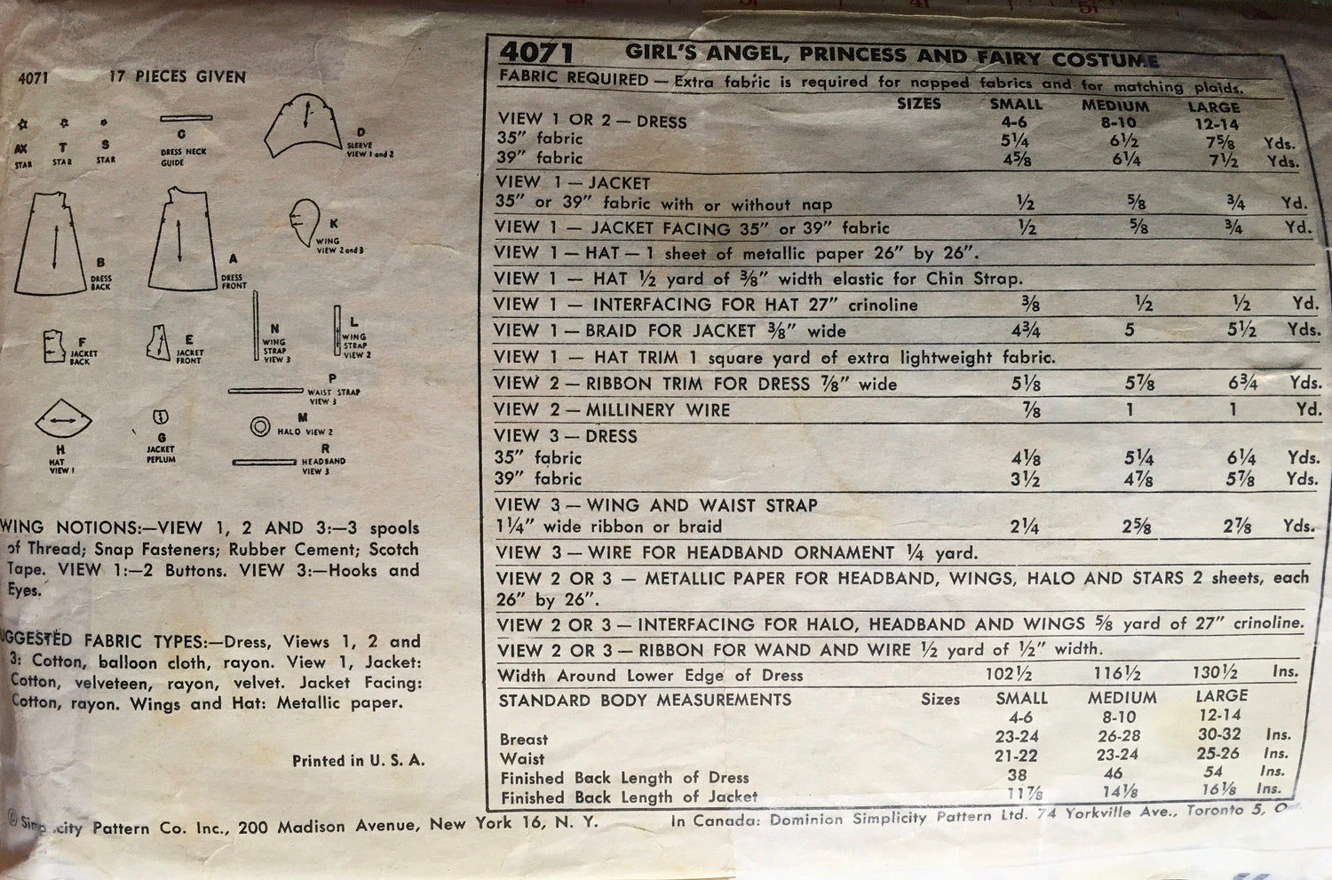 Simplicity 4071 Sewing Pattern (Vintage) CUT