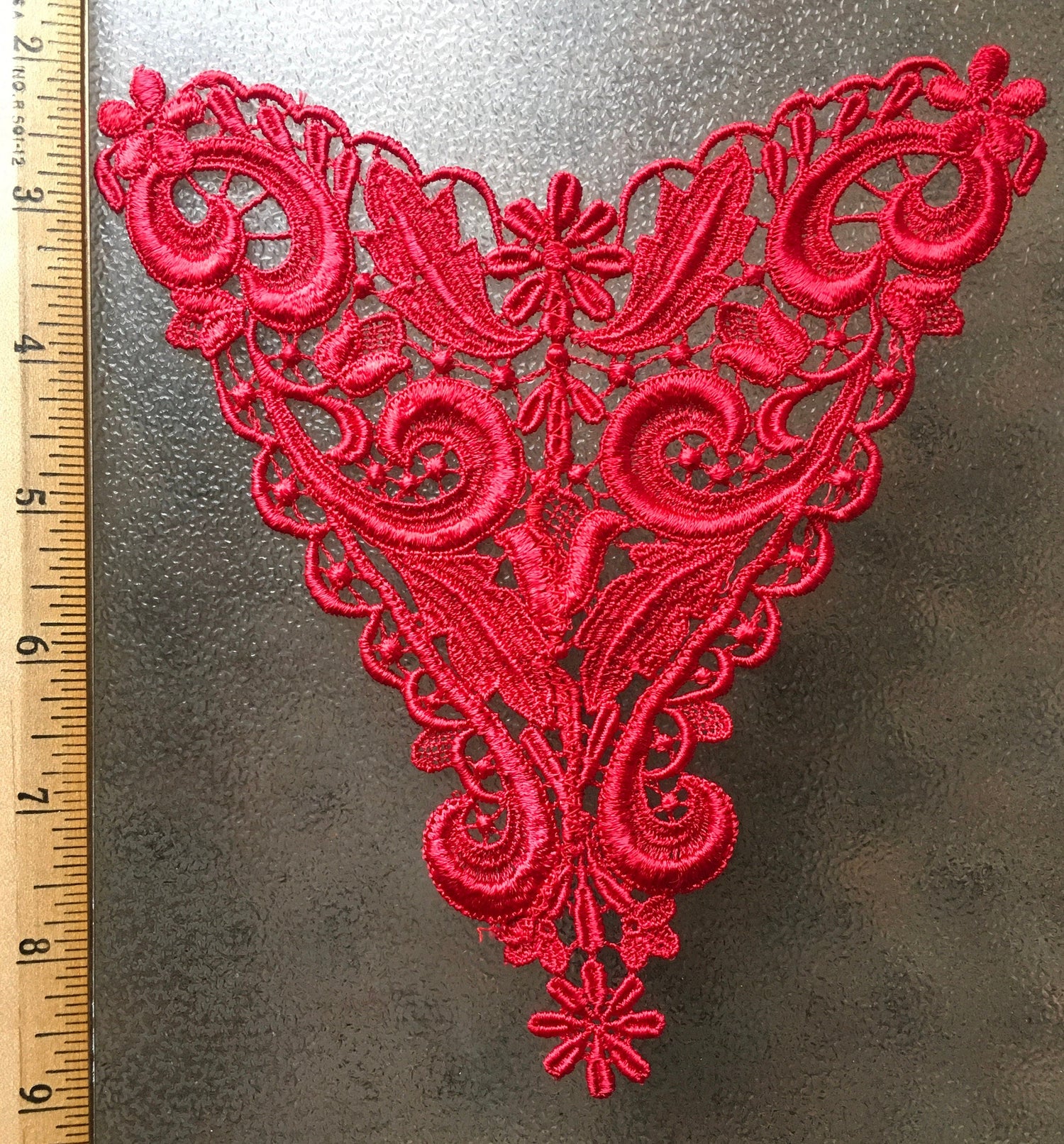 Embroidery Venice Lace Appliqué (Red)