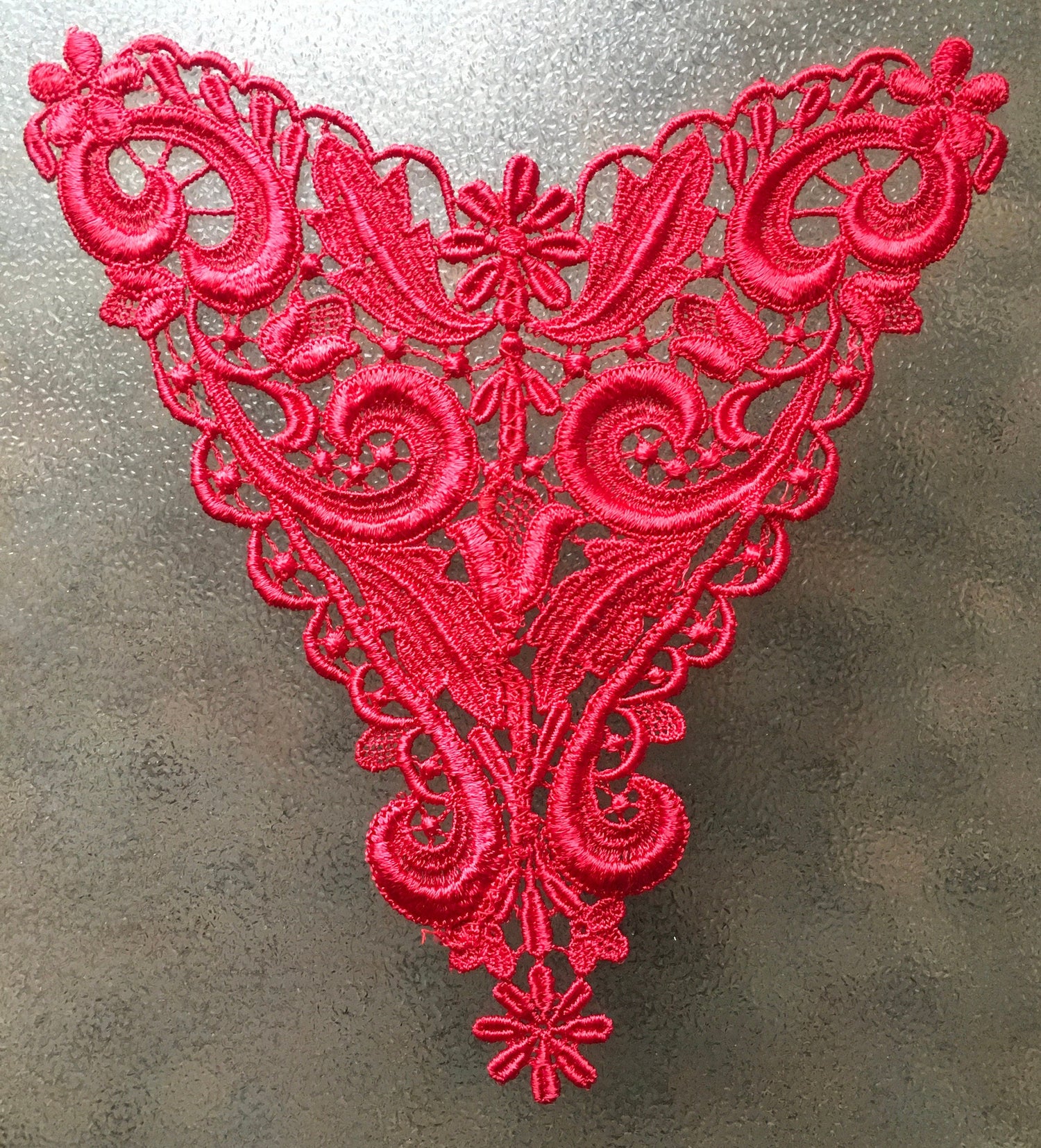 Embroidery Venice Lace Appliqué (Red)