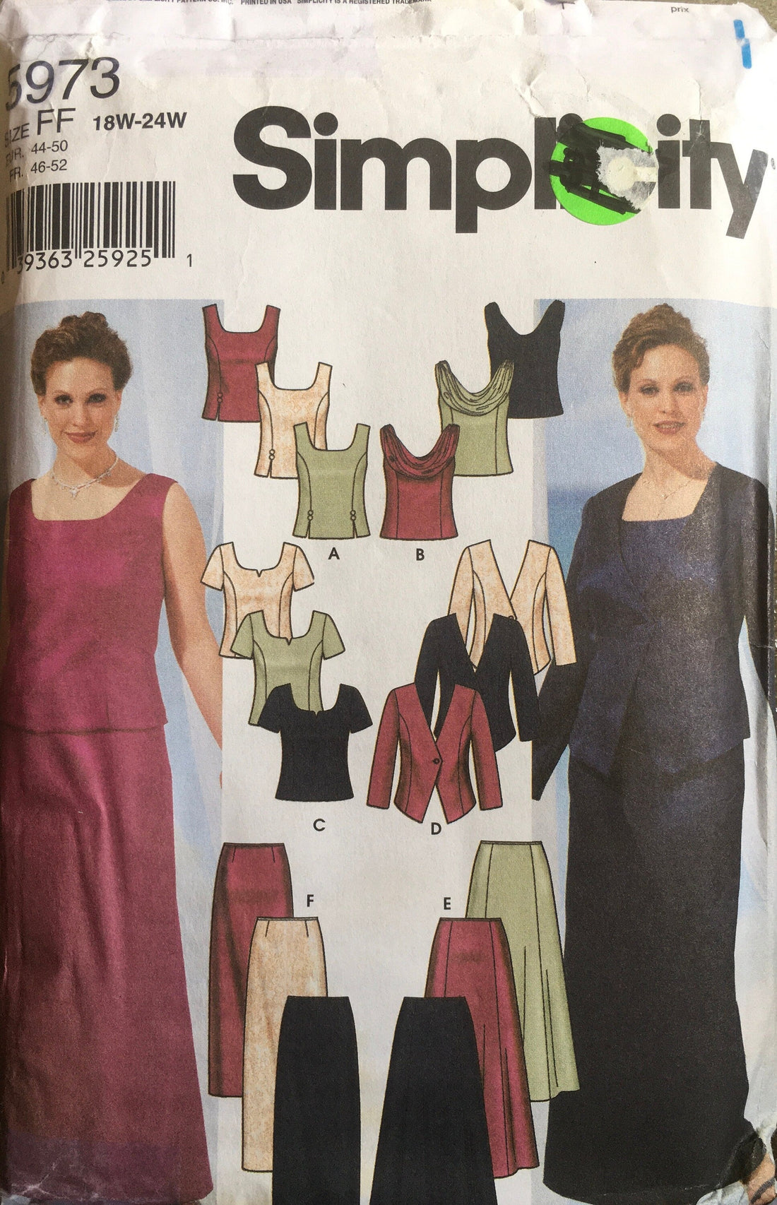 Simplicity 5973 Sewing Pattern (Vintage) UNCUT