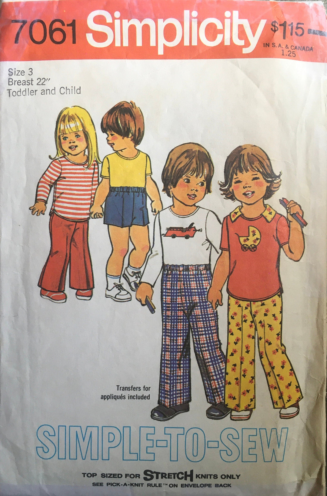 Simplicity 7061 Sewing Pattern (Vintage) CUT