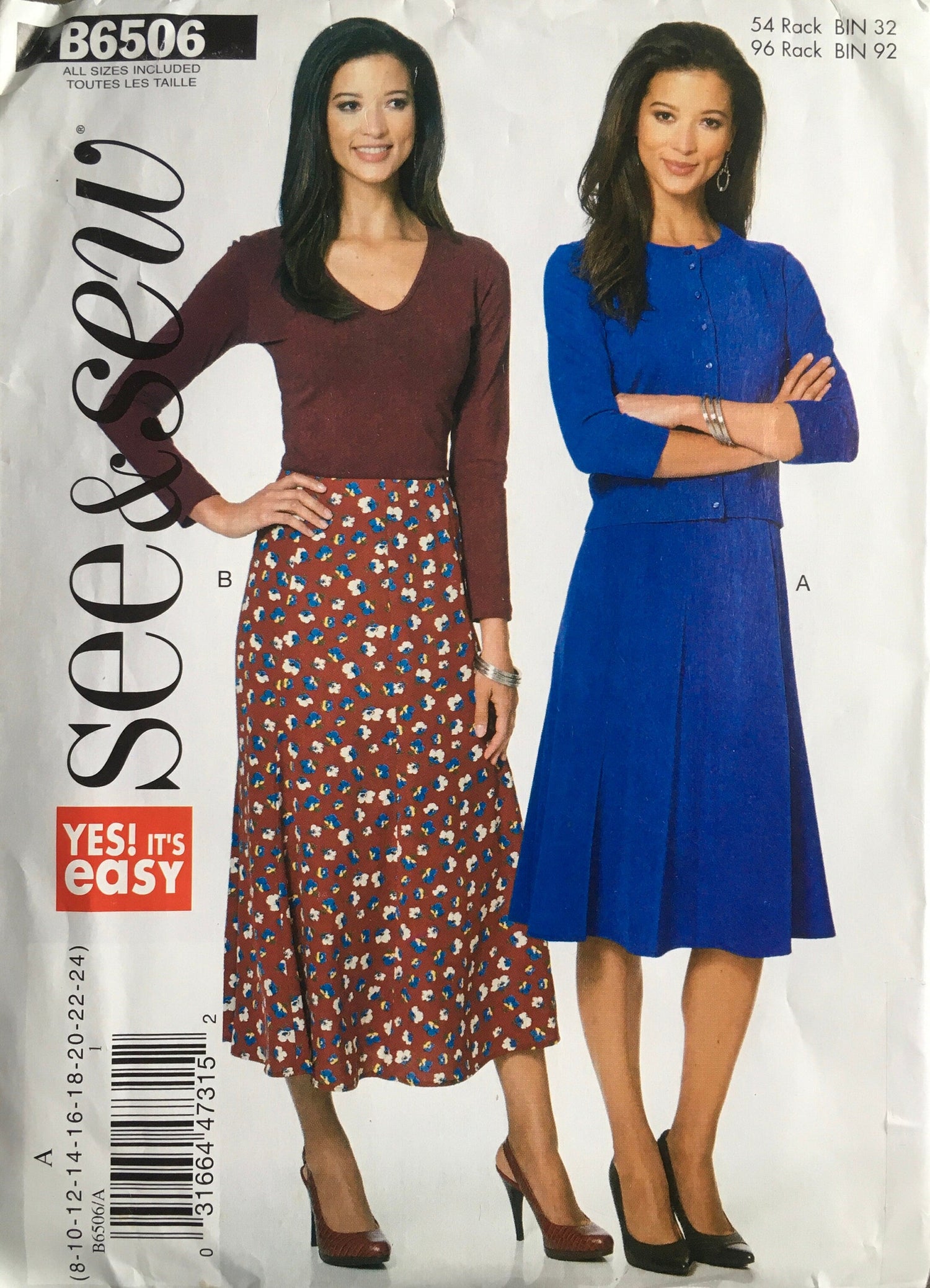 See &amp; Sew 6506 Sewing Pattern (Vintage) UNCUT