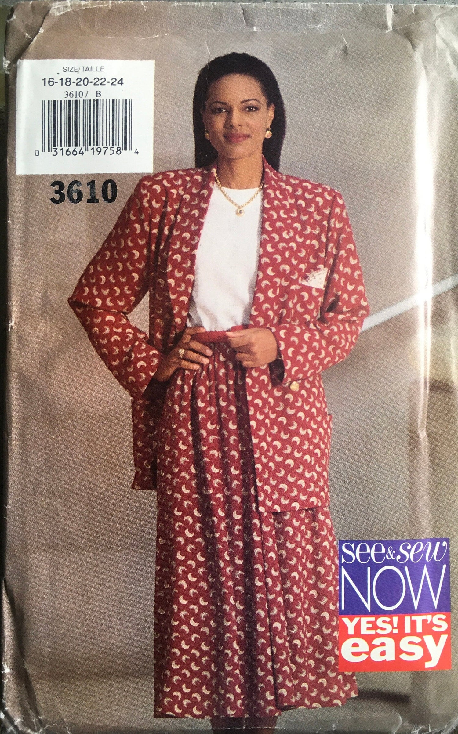 See &amp; Sew 3610 Sewing Pattern (Vintage) UNCUT