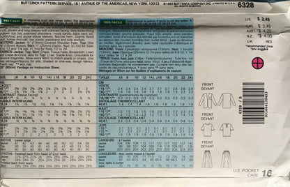See &amp; Sew 6328 Sewing Pattern (Vintage) UNCUT/CUT