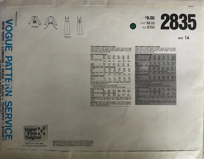 Vogue 2835 Sewing Pattern (Vintage) UNCUT