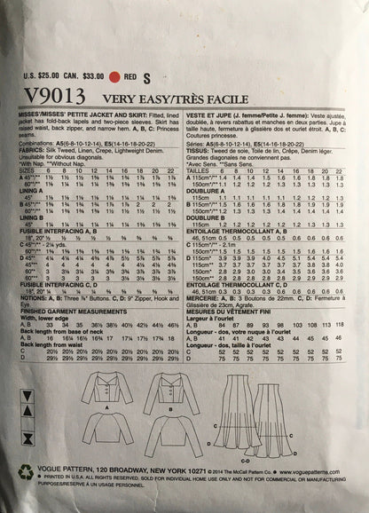 Vogue 9013 Sewing Pattern (Vintage) CUT