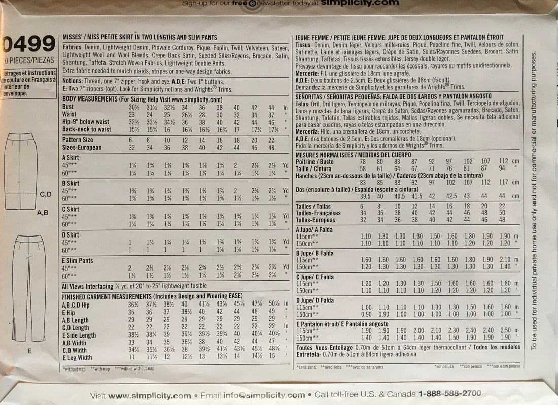 Simplicity 2315 Sewing Pattern UNCUT