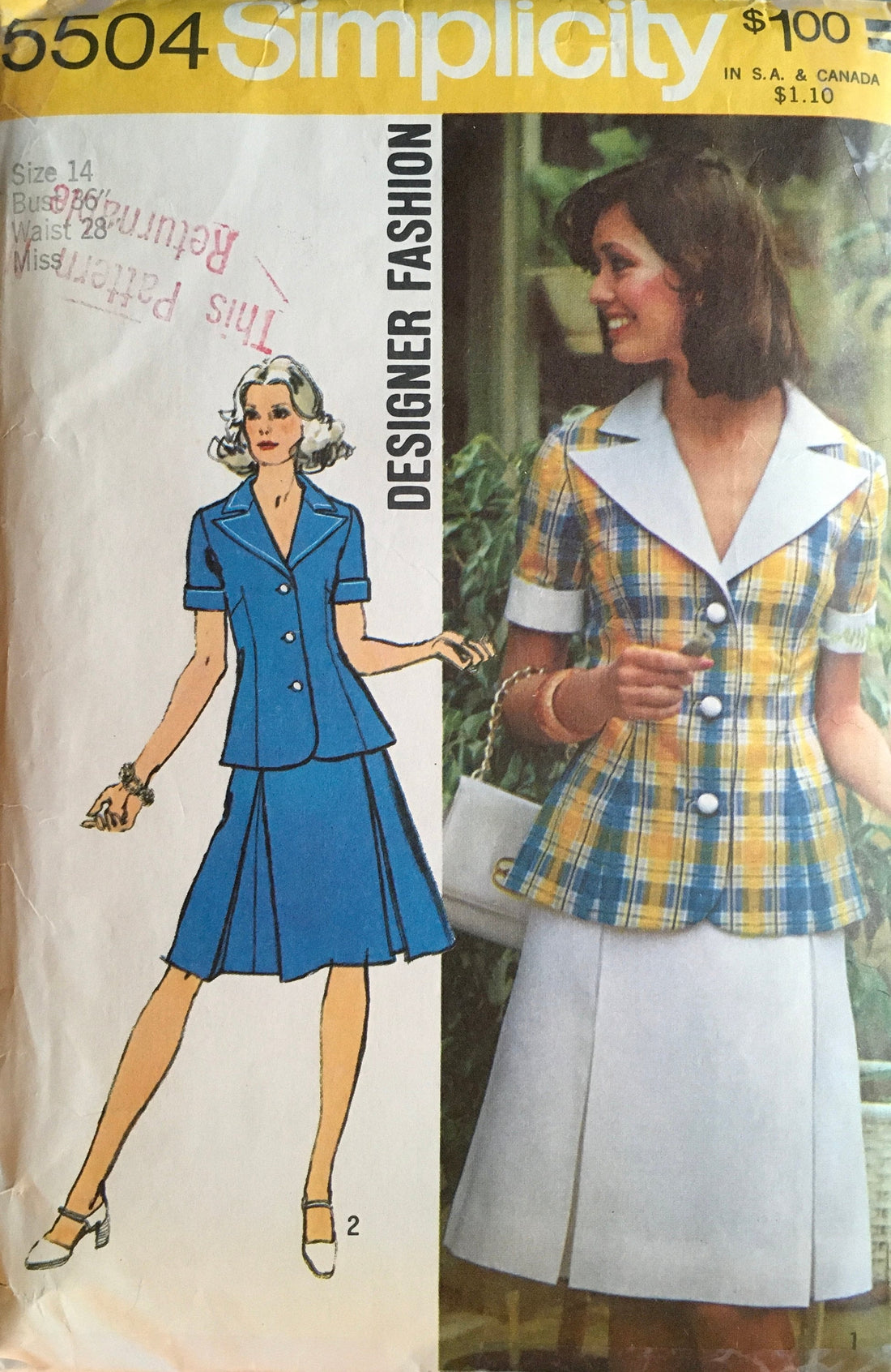 Simplicity 5504 Sewing Pattern (Vintage) CUT