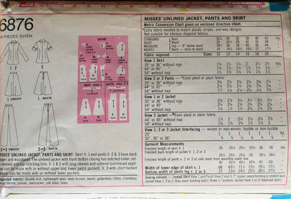 Simplicity 6876 Sewing Pattern (Vintage) CUT