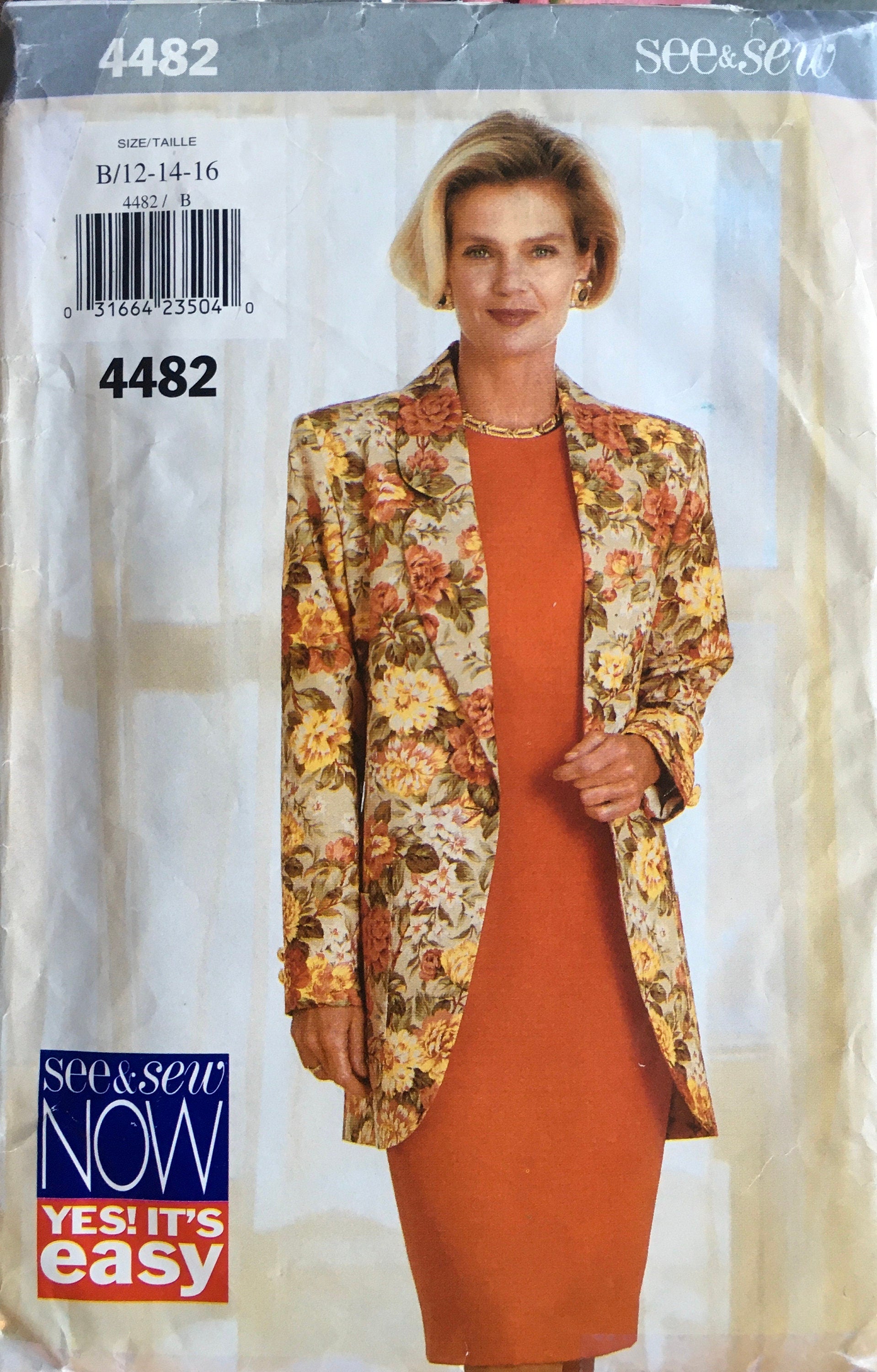 See &amp; Sew 4482 Sewing Pattern (Vintage) UNCUT