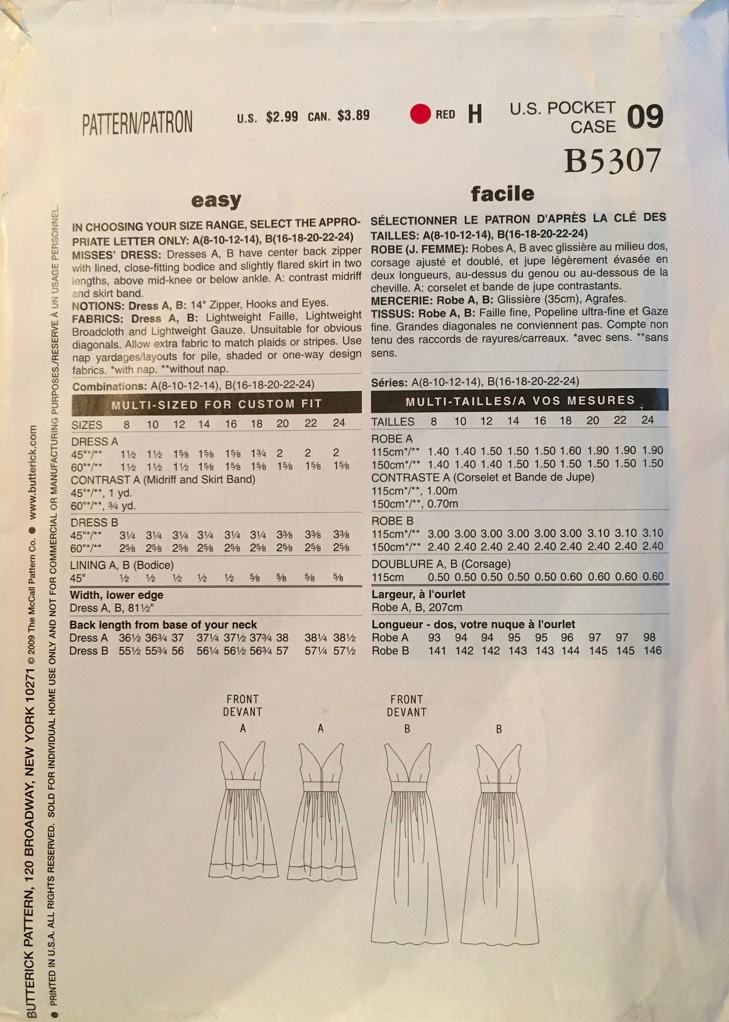 See &amp; Sew 5307 Sewing Pattern (Vintage) CUT