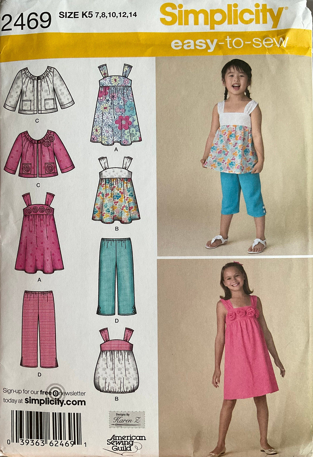 Simplicity 2469 Sewing Pattern UNCUT