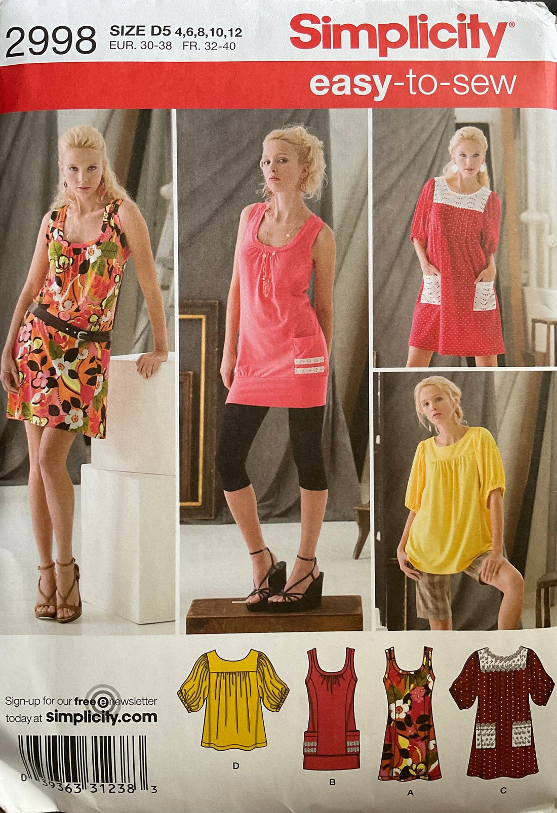 Simplicity 2998 Sewing Pattern UNCUT