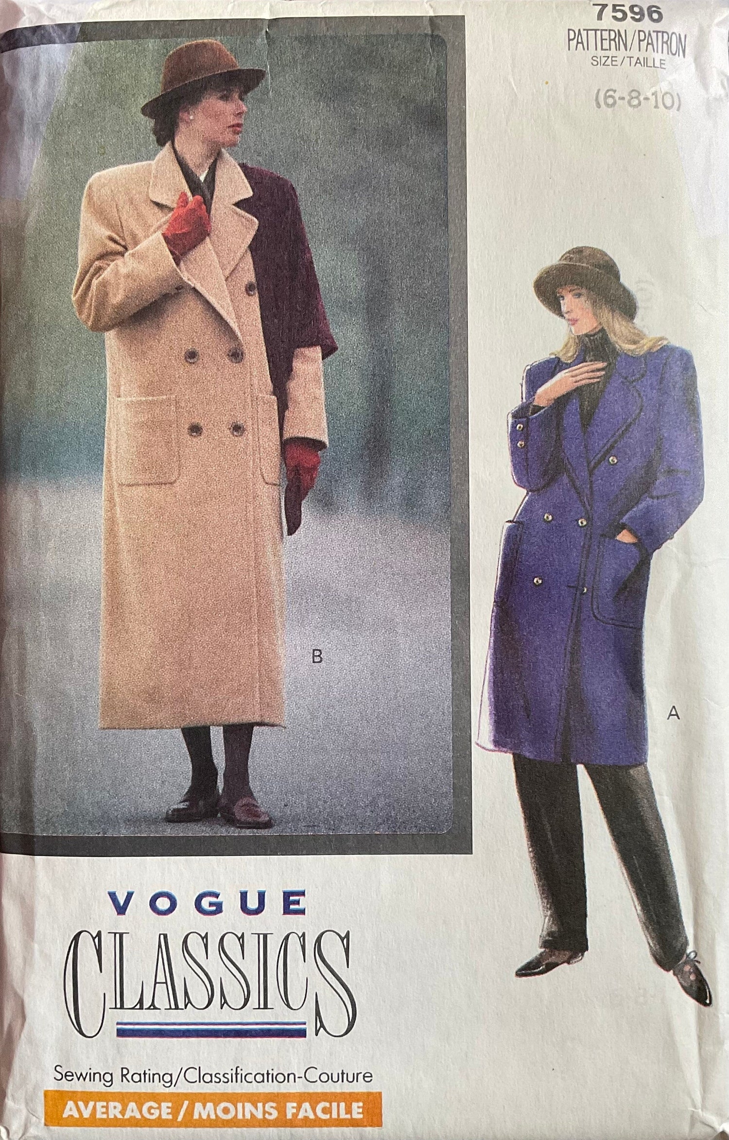 Vogue 7596 Sewing Pattern (Vintage) UNCUT