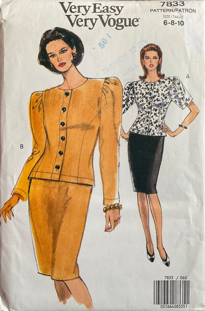 Vogue 7833 Sewing Pattern (Vintage) UNCUT