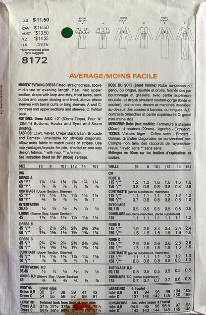 Vogue 8172 Sewing Pattern (Vintage) UNCUT